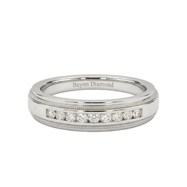 Channel Set Stepped Edge Classic Men's Band - Beyon Diamond