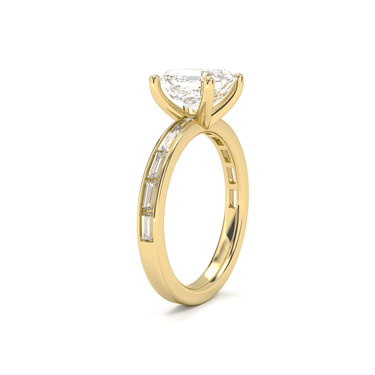 Channel Setting Baguette Pavé Engagement Ring - Asscher Cut - Beyon Diamond