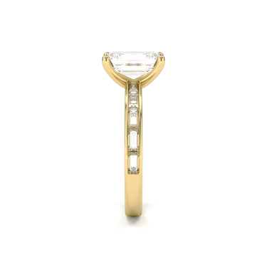 Channel Setting Baguette Pavé Engagement Ring - Emerald Cut - Beyon Diamond