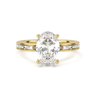 Channel Setting Baguette Pavé Engagement Ring - Oval Cut - Beyon Diamond