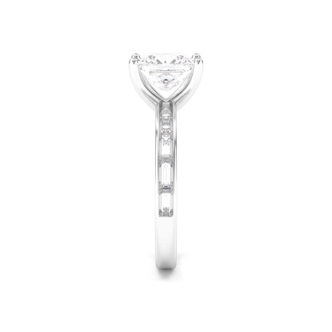Channel Setting Baguette Pavé Engagement Ring - Princess Cut - Beyon Diamond