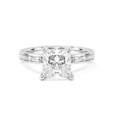 Channel Setting Baguette Pavé Engagement Ring - Princess Cut - Beyon Diamond
