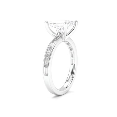 Channel Setting Baguette Pavé Engagement Ring - Princess Cut - Beyon Diamond