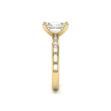 Channel Setting Baguette Pavé Engagement Ring - Radiant Cut - Beyon Diamond