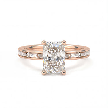 Channel Setting Baguette Pavé Engagement Ring - Radiant Cut - Beyon Diamond