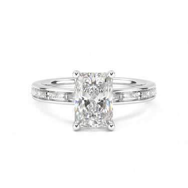 Channel Setting Baguette Pavé Engagement Ring - Radiant Cut - Beyon Diamond