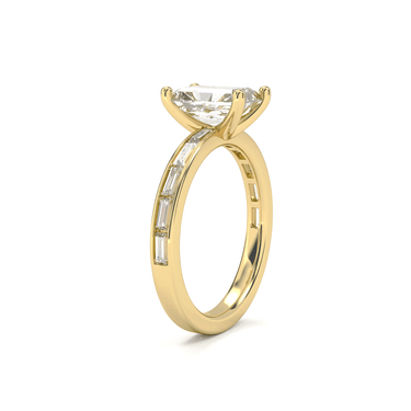 Channel Setting Baguette Pavé Engagement Ring - Radiant Cut - Beyon Diamond