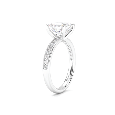 Channel Setting Pavé Engagement Ring - Asscher Cut - Beyon Diamond