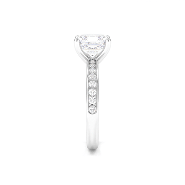 Channel Setting Pavé Engagement Ring - Asscher Cut - Beyon Diamond