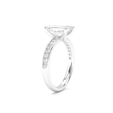 Channel Setting Pavé Engagement Ring - Emerald Cut - Beyon Diamond