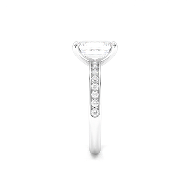 Channel Setting Pavé Engagement Ring - Emerald Cut - Beyon Diamond