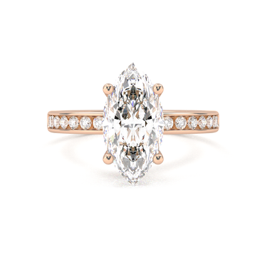 Channel Setting Pavé Engagement Ring - Marquise Cut - Beyon Diamond