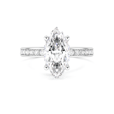 Channel Setting Pavé Engagement Ring - Marquise Cut - Beyon Diamond