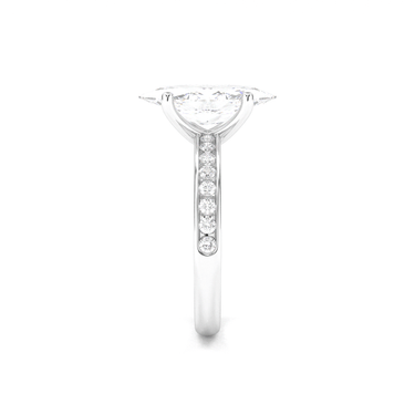 Channel Setting Pavé Engagement Ring - Marquise Cut - Beyon Diamond