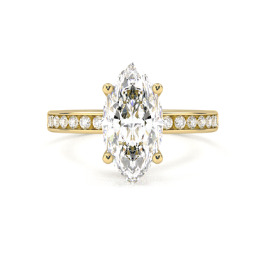 Channel Setting Pavé Engagement Ring - Marquise Cut - Beyon Diamond