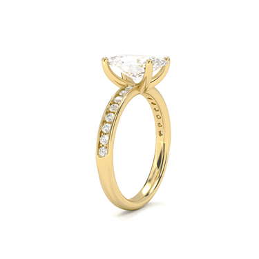 Channel Setting Pavé Engagement Ring - Oval Cut - Beyon Diamond