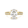 Channel Setting Pavé Engagement Ring - Oval Cut - Beyon Diamond