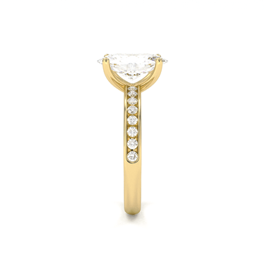 Channel Setting Pavé Engagement Ring - Oval Cut - Beyon Diamond