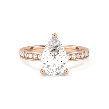 Channel Setting Pavé Engagement Ring - Pear Cut - Beyon Diamond