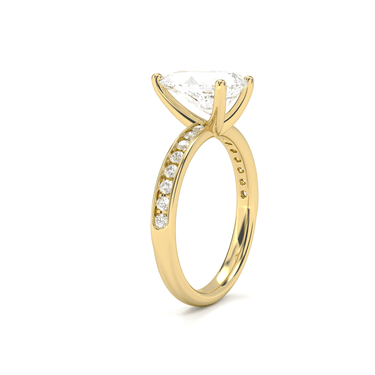 Channel Setting Pavé Engagement Ring - Pear Cut - Beyon Diamond