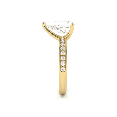 Channel Setting Pavé Engagement Ring - Pear Cut - Beyon Diamond
