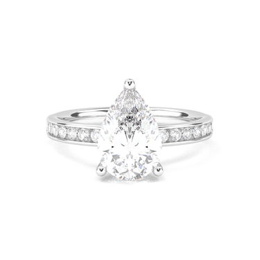 Channel Setting Pavé Engagement Ring - Pear Cut - Beyon Diamond