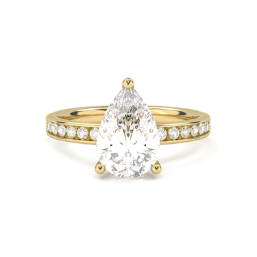 Channel Setting Pavé Engagement Ring - Pear Cut - Beyon Diamond