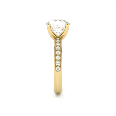 Channel Setting Pavé Engagement Ring - Round Cut - Beyon Diamond