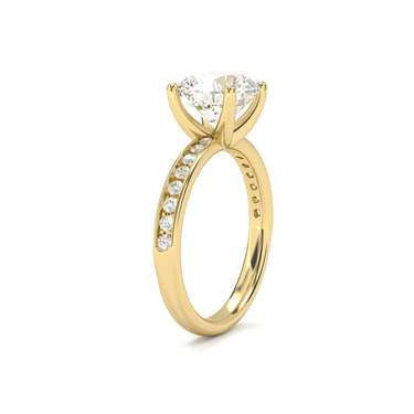 Channel Setting Pavé Engagement Ring - Round Cut - Beyon Diamond