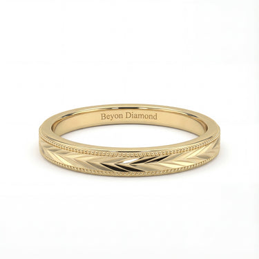 Chevron Milgrain Men's Band - Beyon Diamond