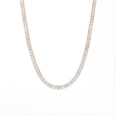 Classic Emerald Cut Diamond Tennis Necklace 14.5CTW - Beyon Diamond