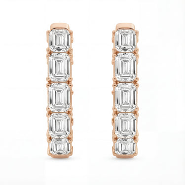 Classic Emerald Hoop Earrings 3 CTW - Beyon Diamond