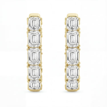 Classic Emerald Hoop Earrings 3 CTW - Beyon Diamond