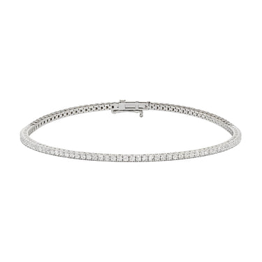 Classic Four - Prong Round Diamond Tennis Bracelet (Square Basket) - Beyon Diamond