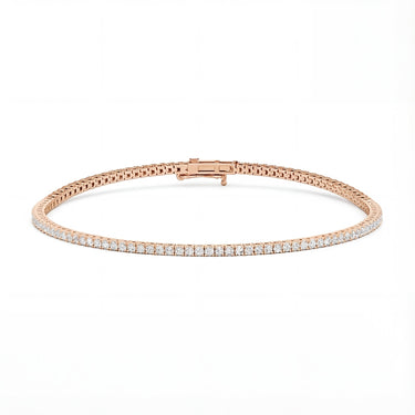 Classic Four - Prong Round Diamond Tennis Bracelet (Square Basket) - Beyon Diamond