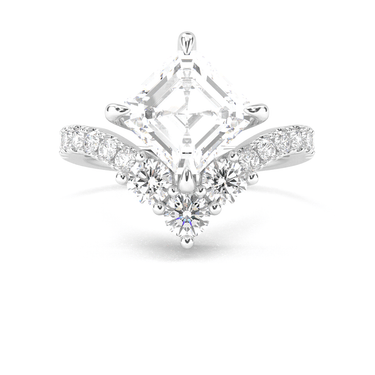 Crown Pavé Engagement Ring - Asscher Cut - Beyon Diamond