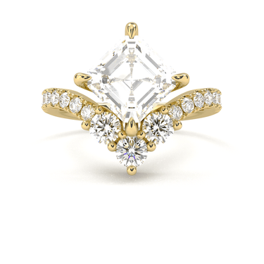 Crown Pavé Engagement Ring - Asscher Cut - Beyon Diamond