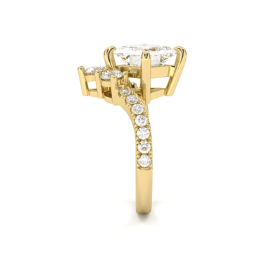 Crown Pavé Engagement Ring - Asscher Cut - Beyon Diamond