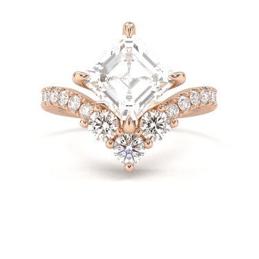 Crown Pavé Engagement Ring - Asscher Cut - Beyon Diamond