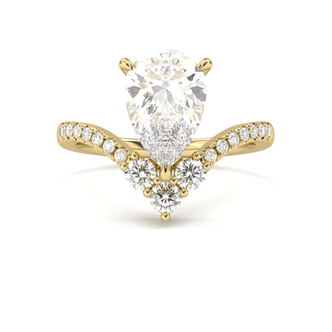 Crown Pavé Engagement Ring - Pear Cut - Beyon Diamond