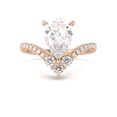 Crown Pavé Engagement Ring - Pear Cut - Beyon Diamond