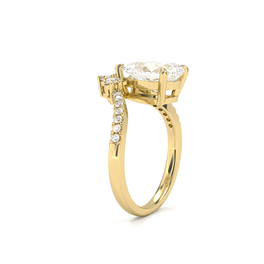 Crown Pavé Engagement Ring - Pear Cut - Beyon Diamond