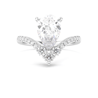 Crown Pavé Engagement Ring - Pear Cut - Beyon Diamond