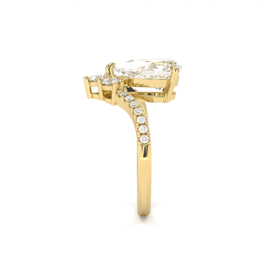 Crown Pavé Engagement Ring - Pear Cut - Beyon Diamond