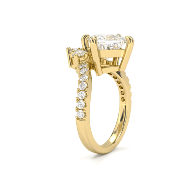 Crown Pavé Engagement Ring - Princess Cut - Beyon Diamond
