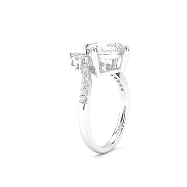 Crown Pavé Engagement Ring - Round Cut - Beyon Diamond