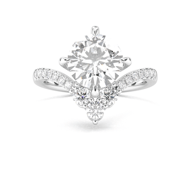 Crown Pavé Engagement Ring - Round Cut - Beyon Diamond