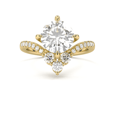 Crown Pavé Engagement Ring - Round Cut - Beyon Diamond