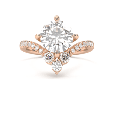 Crown Pavé Engagement Ring - Round Cut - Beyon Diamond