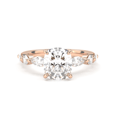 Cushion Cut with Marquise Side Stone Diamond Ring - Beyon Diamond